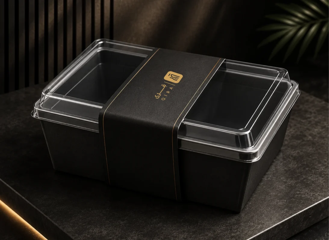 Food box with printed sleeve